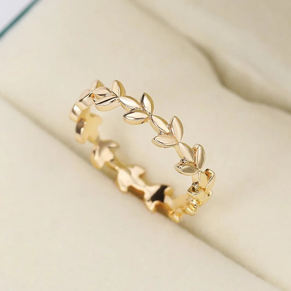 ▶Dainty Yellow Gold Plated Simple Dainty Beautiful Ring for Women/Girl, K947 - Picture 3 of 6
